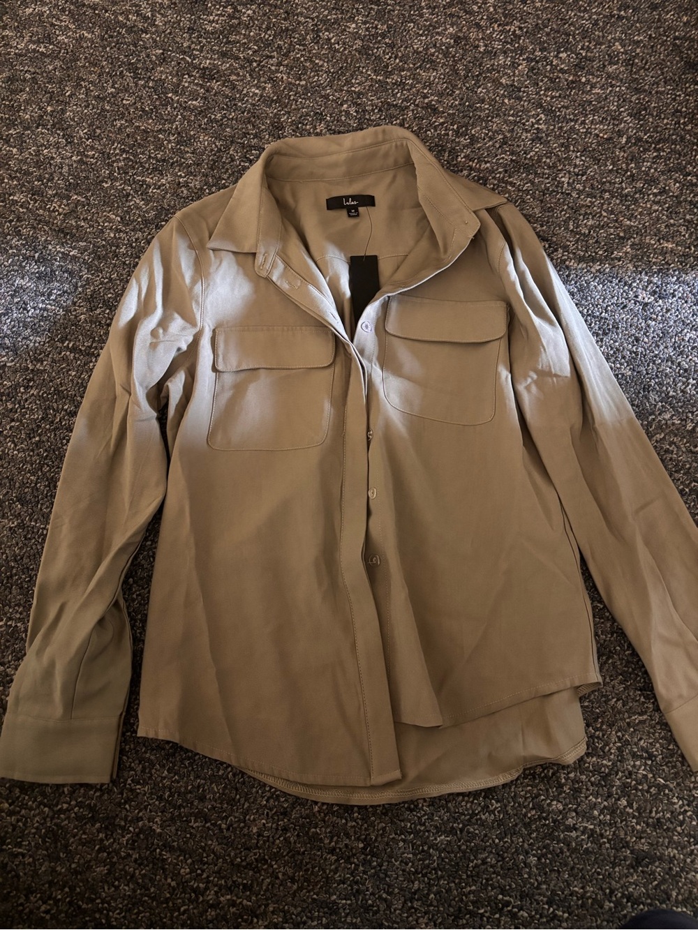 Lulu's Olive Green Button-Front Utility Shirt